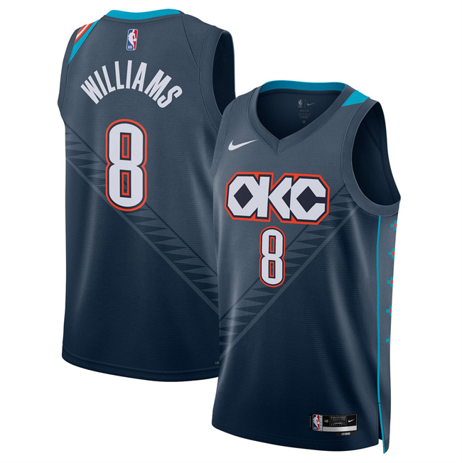 Men's Oklahoma City Thunder #8 Jalen Williams Navy 2025/26 City Edition Stitched Basketball Jersey
